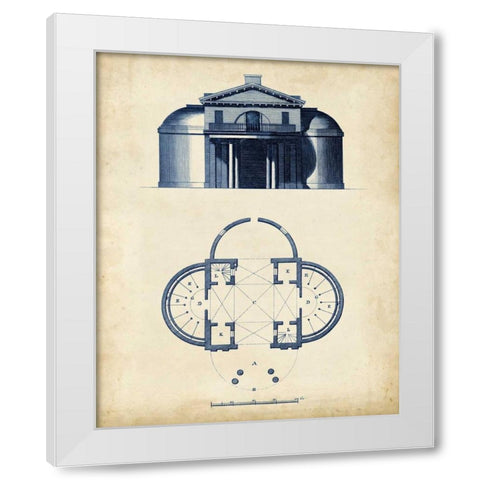 Architectural Blueprint IV White Modern Wood Framed Art Print by Andrew Cook George