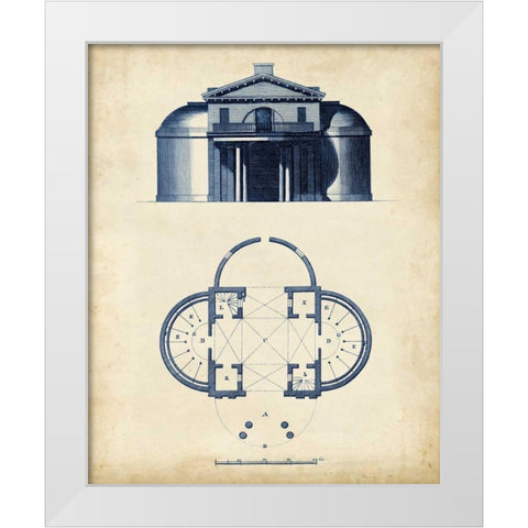 Architectural Blueprint IV White Modern Wood Framed Art Print by Andrew Cook George