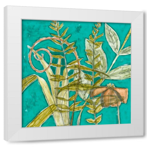 Tropical Melange I White Modern Wood Framed Art Print by Goldberger, Jennifer