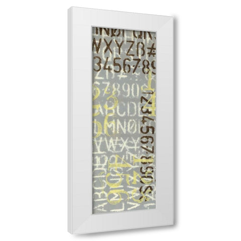 Numbered Letters I White Modern Wood Framed Art Print by Goldberger, Jennifer