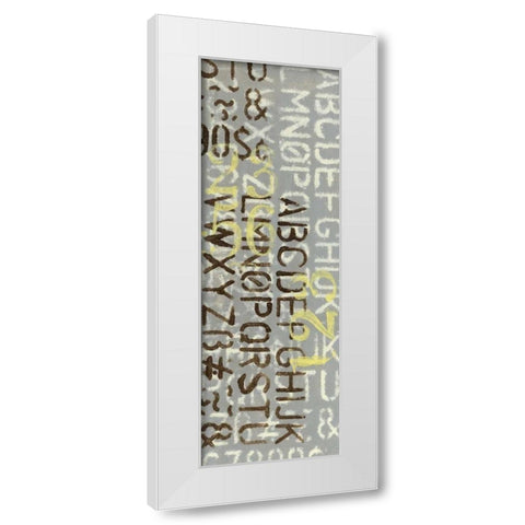 Numbered Letters II White Modern Wood Framed Art Print by Goldberger, Jennifer