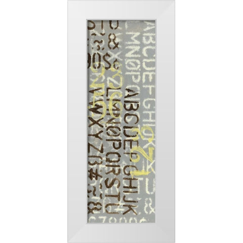 Numbered Letters II White Modern Wood Framed Art Print by Goldberger, Jennifer