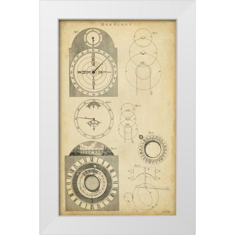 Clockworks I White Modern Wood Framed Art Print by Chambers