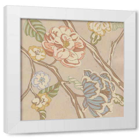 Organza Chintz I White Modern Wood Framed Art Print by Zarris, Chariklia