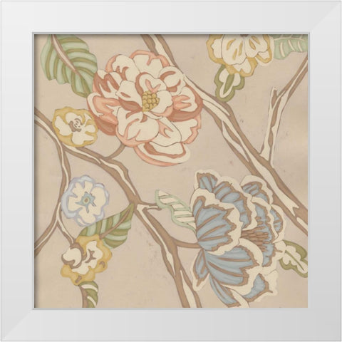 Organza Chintz I White Modern Wood Framed Art Print by Zarris, Chariklia