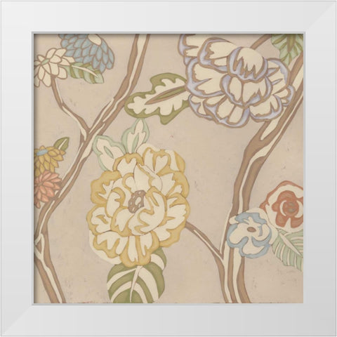 Organza Chintz II White Modern Wood Framed Art Print by Zarris, Chariklia