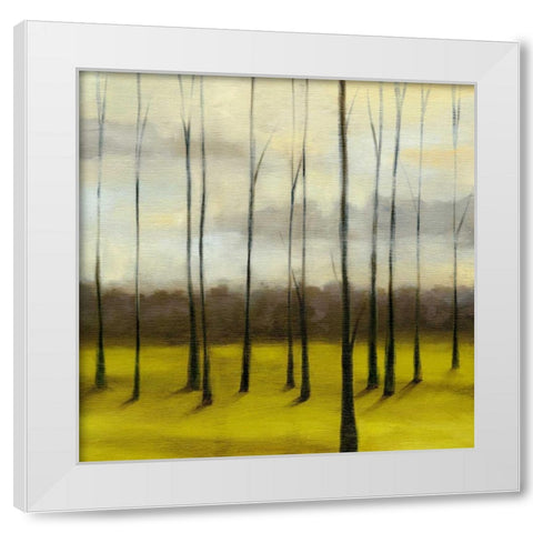 Sunlit Treeline I White Modern Wood Framed Art Print by Goldberger, Jennifer