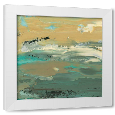 Green Waters Edge I White Modern Wood Framed Art Print by Ludwig, Alicia