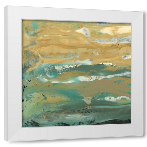 Green Waters Edge III White Modern Wood Framed Art Print by Ludwig, Alicia