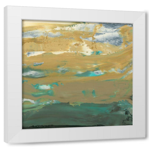 Green Waters Edge IV White Modern Wood Framed Art Print by Ludwig, Alicia