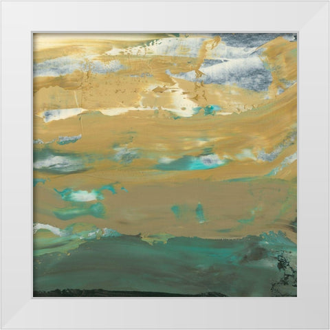 Green Waters Edge IV White Modern Wood Framed Art Print by Ludwig, Alicia