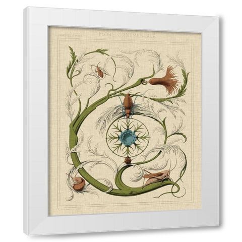 Decorative Flourish III White Modern Wood Framed Art Print by Vision Studio
