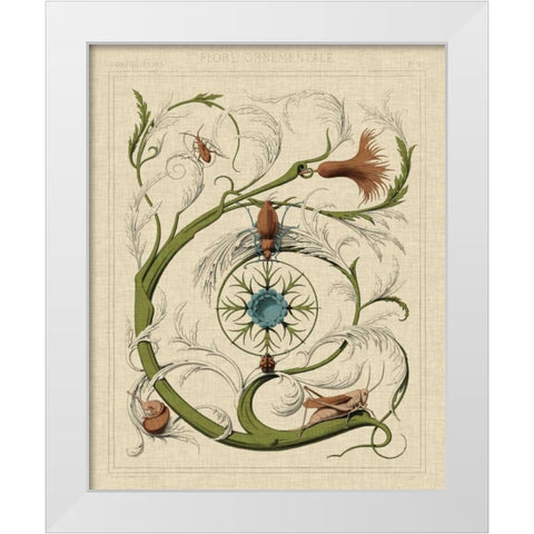 Decorative Flourish III White Modern Wood Framed Art Print by Vision Studio