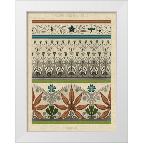 Panel Ornamentale I White Modern Wood Framed Art Print by Vision Studio