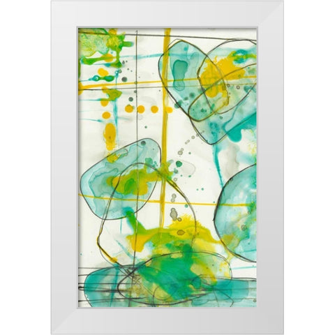 Splish Splash I White Modern Wood Framed Art Print by Goldberger, Jennifer