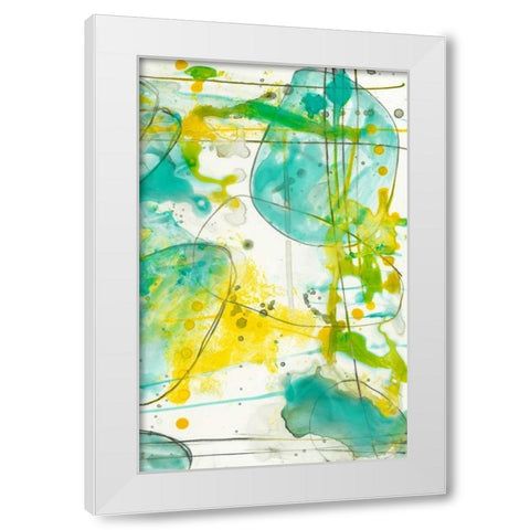 Splish Splash II White Modern Wood Framed Art Print by Goldberger, Jennifer