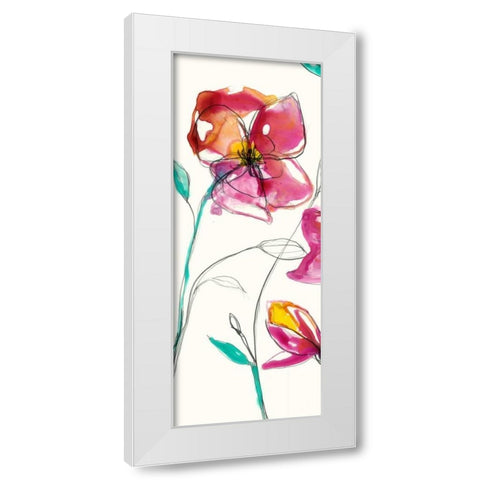 Inked Floral I White Modern Wood Framed Art Print by Goldberger, Jennifer