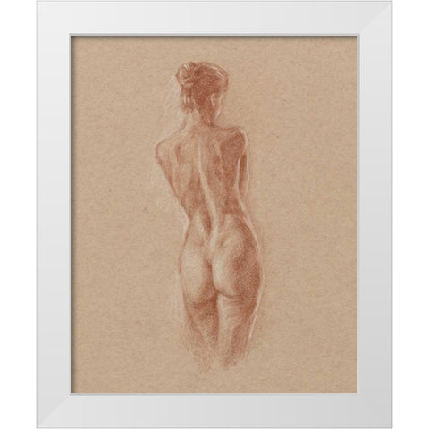 Standing Figure Study II White Modern Wood Framed Art Print by Harper, Ethan