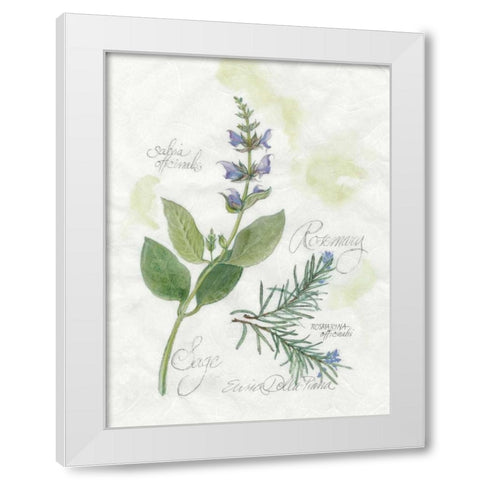 Rosemary and Sage White Modern Wood Framed Art Print by Della-Piana, Elissa