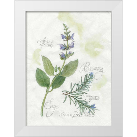 Rosemary and Sage White Modern Wood Framed Art Print by Della-Piana, Elissa