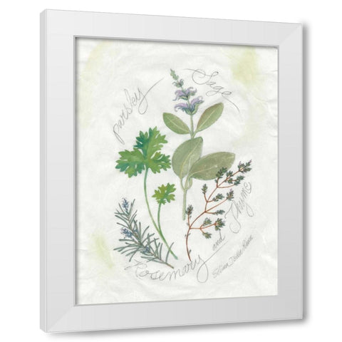 Parsley and Sage White Modern Wood Framed Art Print by Della-Piana, Elissa