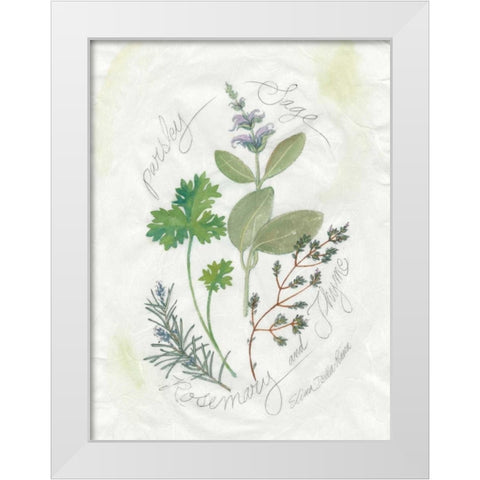 Parsley and Sage White Modern Wood Framed Art Print by Della-Piana, Elissa