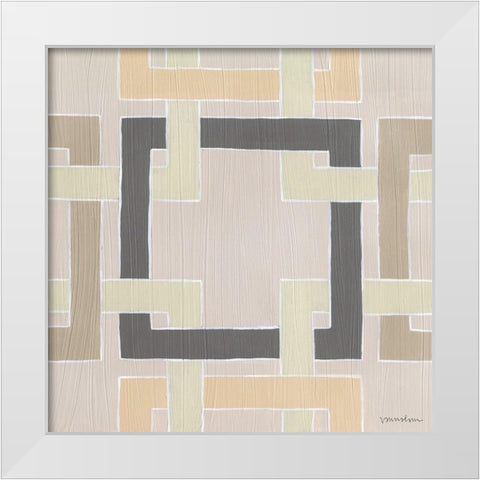 Non-Embellished Deco Stitch IV White Modern Wood Framed Art Print by Lam, Vanna