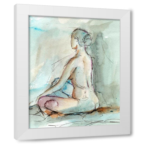 Watercolor Gesture Study II White Modern Wood Framed Art Print by Harper, Ethan