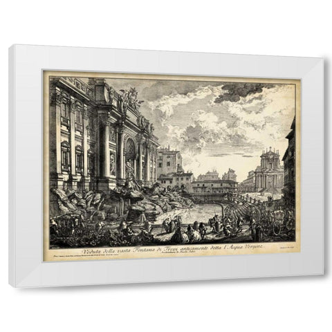 Veduta della vasta Fontana di Trevi White Modern Wood Framed Art Print by Piranesi