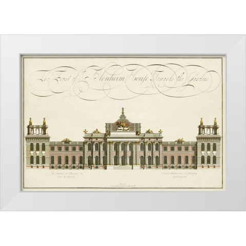 Blenheim House White Modern Wood Framed Art Print by Unknown