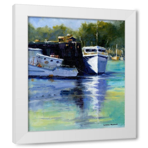 Morning at the Marina White Modern Wood Framed Art Print by Chenault, Barbara
