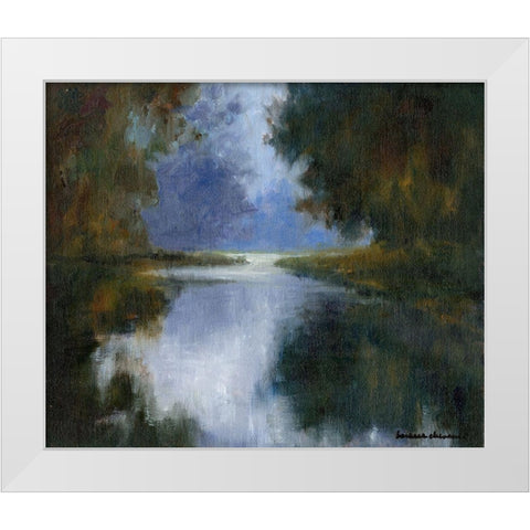 Morning Mist White Modern Wood Framed Art Print by Chenault, Barbara
