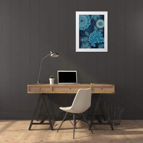 Indigo Constellation I White Modern Wood Framed Art Print by Zarris, Chariklia