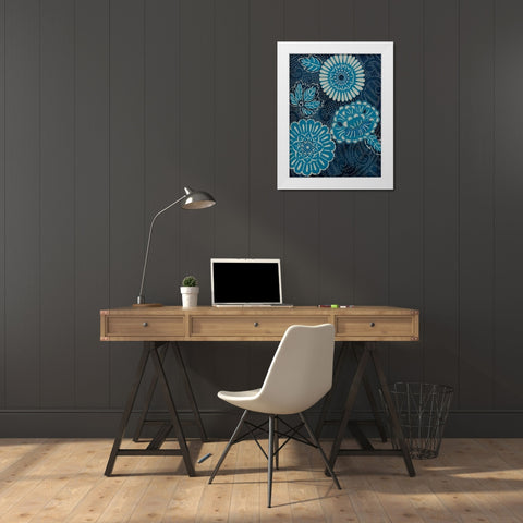 Indigo Constellation II White Modern Wood Framed Art Print by Zarris, Chariklia