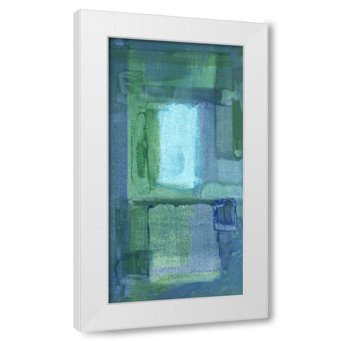 Blue Patch I White Modern Wood Framed Art Print by McMullen, Charles