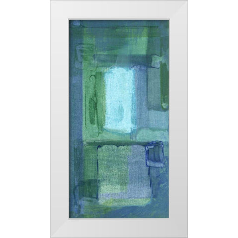 Blue Patch I White Modern Wood Framed Art Print by McMullen, Charles