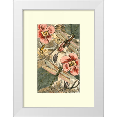 Dancing Dragonfly II White Modern Wood Framed Art Print by Unknown