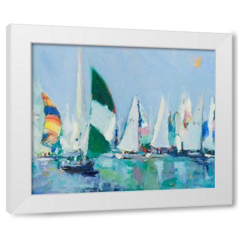Parking Lot White Modern Wood Framed Art Print by Crain, Curt