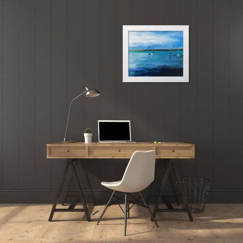 White Fish Bay White Modern Wood Framed Art Print by Crain, Curt