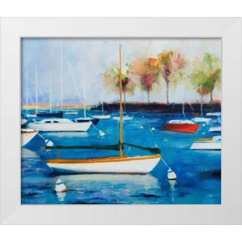Mooring Basin White Modern Wood Framed Art Print by Crain, Curt