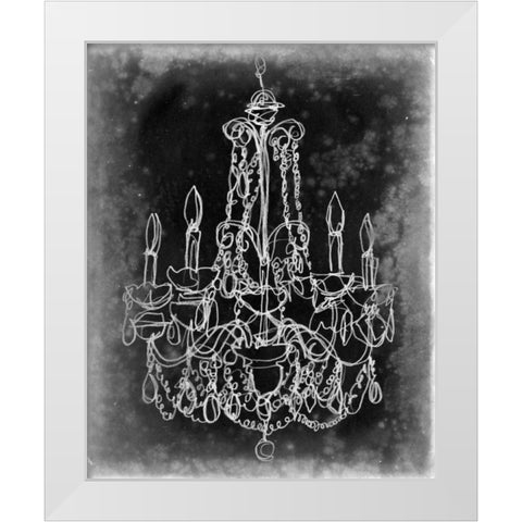 Chalkboard Chandelier Sketch III White Modern Wood Framed Art Print by Harper, Ethan