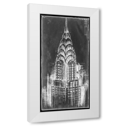 Chrysler Blueprint White Modern Wood Framed Art Print by Harper, Ethan