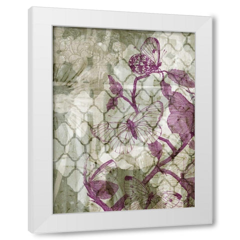 Arabesque Butterflies IV White Modern Wood Framed Art Print by Goldberger, Jennifer