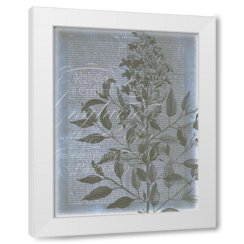 Fleur de Bleu I White Modern Wood Framed Art Print by Goldberger, Jennifer