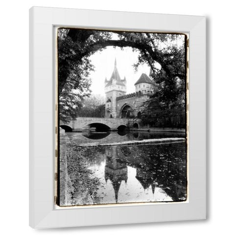 Castle Reflections Vajdahunyad White Modern Wood Framed Art Print by DeNardo, Laura