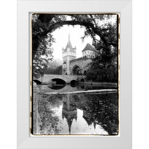 Castle Reflections Vajdahunyad White Modern Wood Framed Art Print by DeNardo, Laura