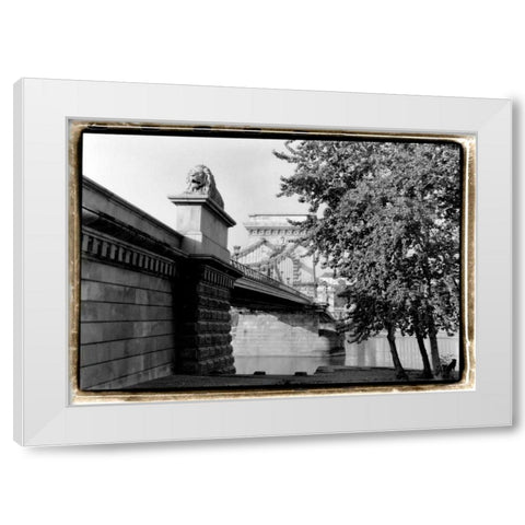 Crossing the Danube River White Modern Wood Framed Art Print by DeNardo, Laura