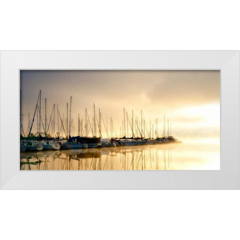 Marina Morning I White Modern Wood Framed Art Print by Head, Danny