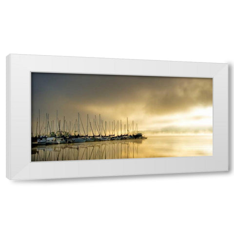 Marina Morning II White Modern Wood Framed Art Print by Head, Danny