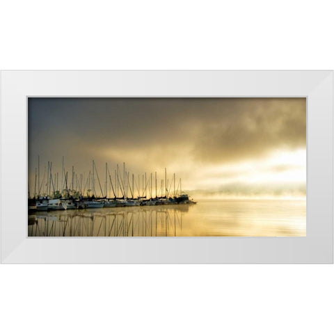 Marina Morning II White Modern Wood Framed Art Print by Head, Danny
